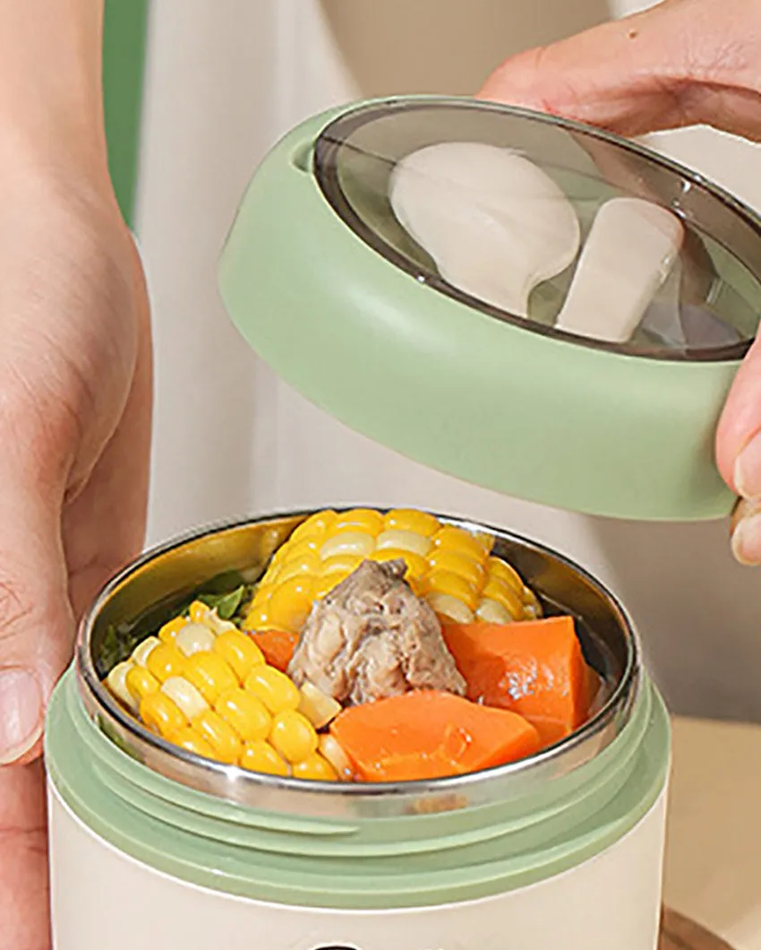 Panda Theme Stainless Steel Spoon & Soup Salad Tiffin Box With Insulated Bag