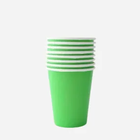 Plain Lime Green Paper Cups (8 Pack)