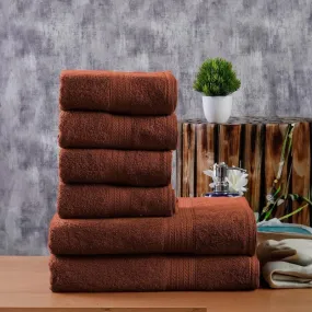 Plush Pamper Towel (Brown) - Six Piece Set