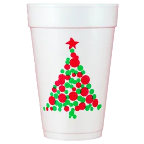Pre-Printed Styrofoam Cups<br> Christmas Tree