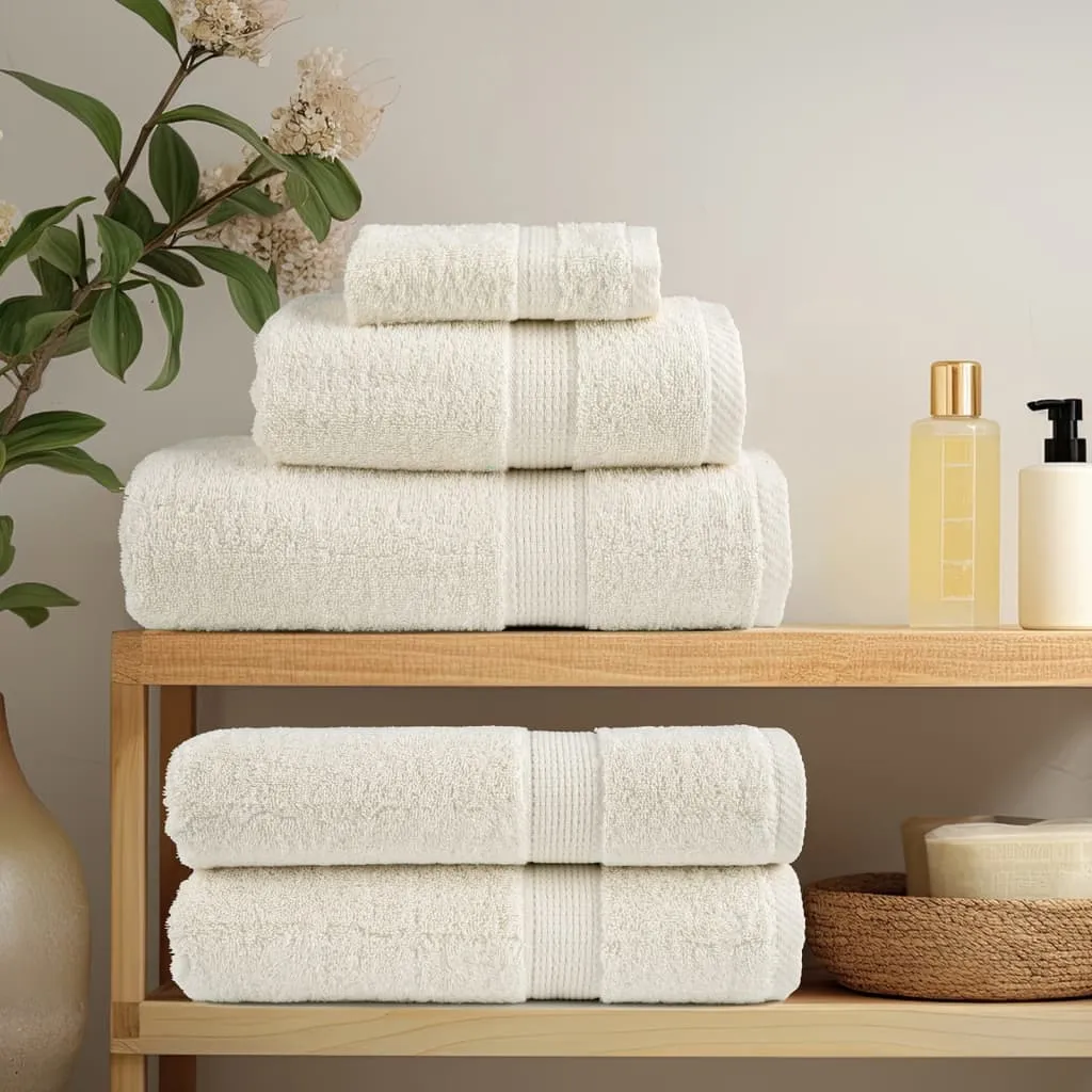 Premium Shower Towels 4 pcs Cream 70x140 cm 600 gsm 100% Cotton