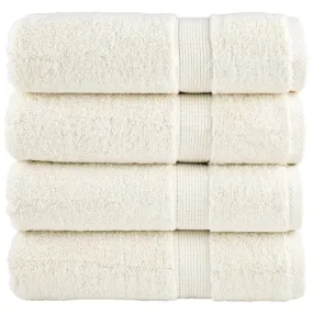 Premium Shower Towels 4 pcs Cream 70x140 cm 600 gsm 100% Cotton