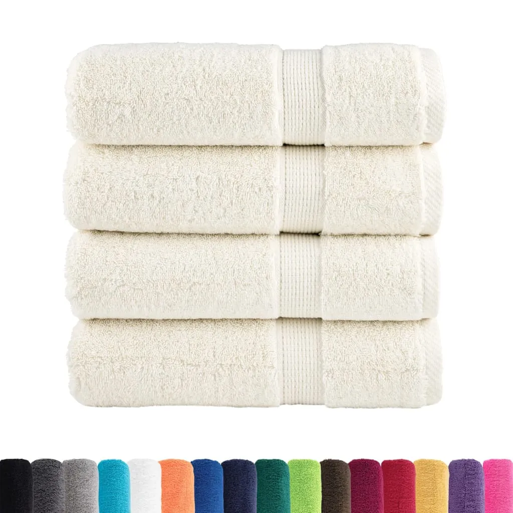 Premium Shower Towels 4 pcs Cream 70x140 cm 600 gsm 100% Cotton
