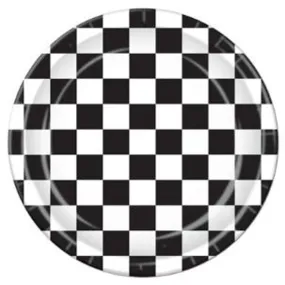 "Checkered Paper Plates - Pack Of 8 - 9 Inches"