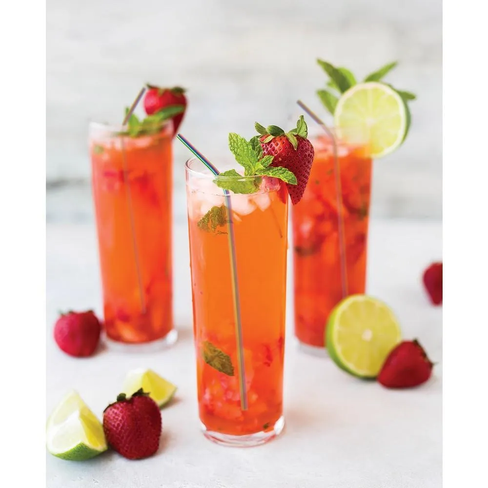 Rainbow Stainless Steel Drinking Straws - Pack of 4