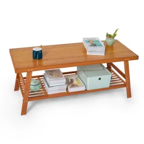 Rectangular Dual Tier Coffee Table - Brown