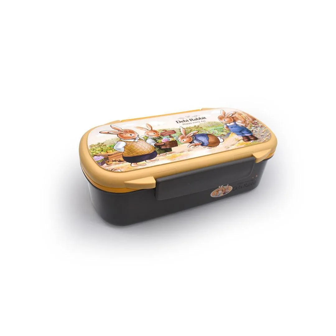 Rectangular Rabbit Plastic Bento Lunch Box for Kids