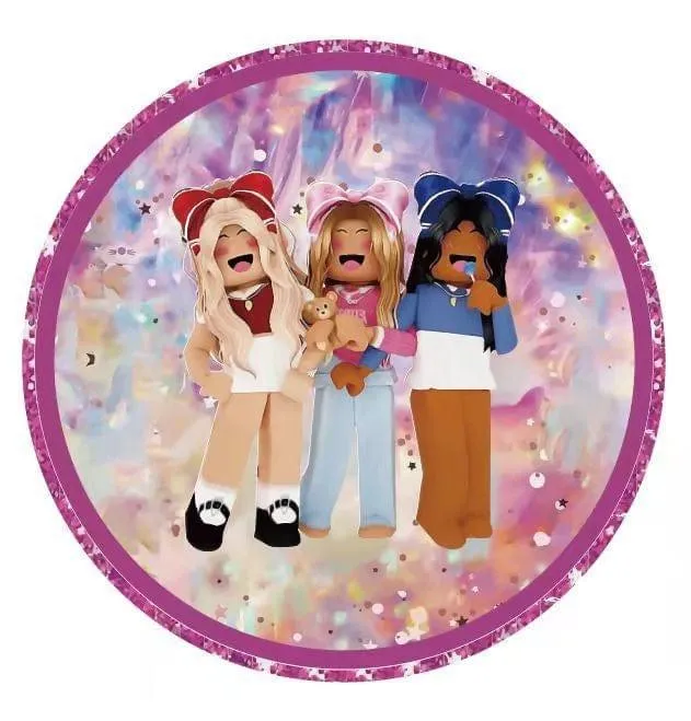 Roblox Girl Round Lunch Paper Plates, 9 in, 10 Count