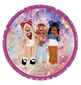 Roblox Girl Round Lunch Paper Plates, 9 in, 10 Count