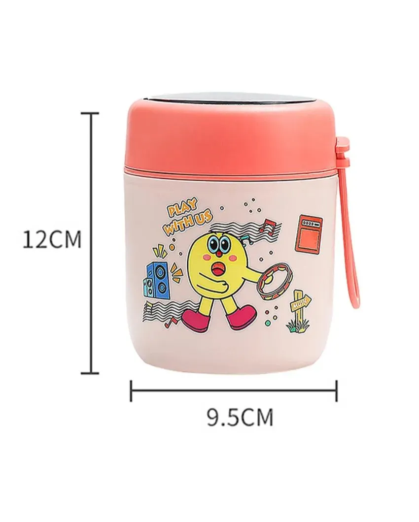 Rockstar Theme Stainless Steel Spoon & Soup Salad Tiffin Box with Insulated Bag
