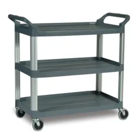 RUBBERMAID 3 SHELF UTILITY CART - GRAY