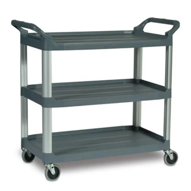 RUBBERMAID 3 SHELF UTILITY CART - GRAY