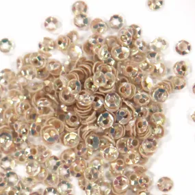 Sequins - Cup - Circle - 3mm - Cream with Green Lights (S127)