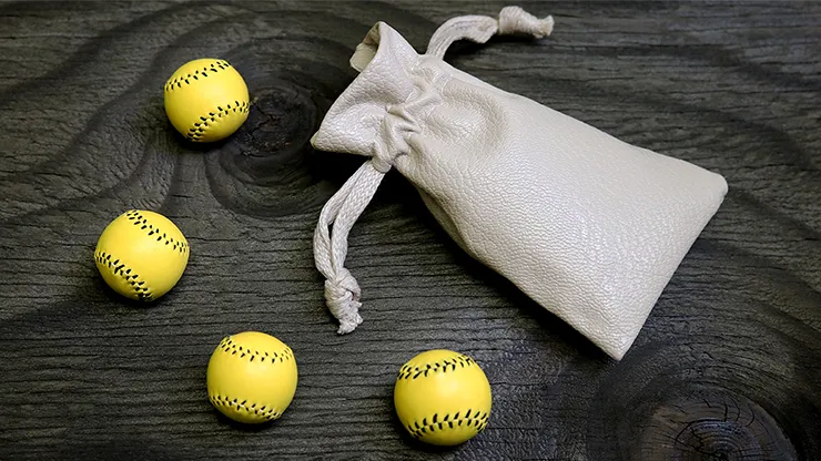Set of 4 Leather Balls for Cups and Balls by Leo Smetsers - Supply