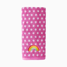 SKL Home Saturday Knight Ltd Rainbow Cloud Soft And Absorbent Cotton Embroidered Hand Towel - 16x26", Pink