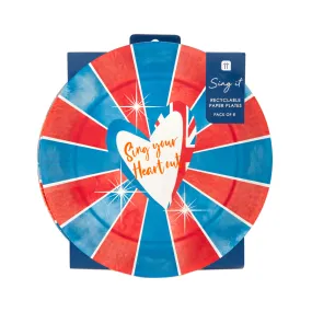 Song Contest British Paper Plates - 8 Pack