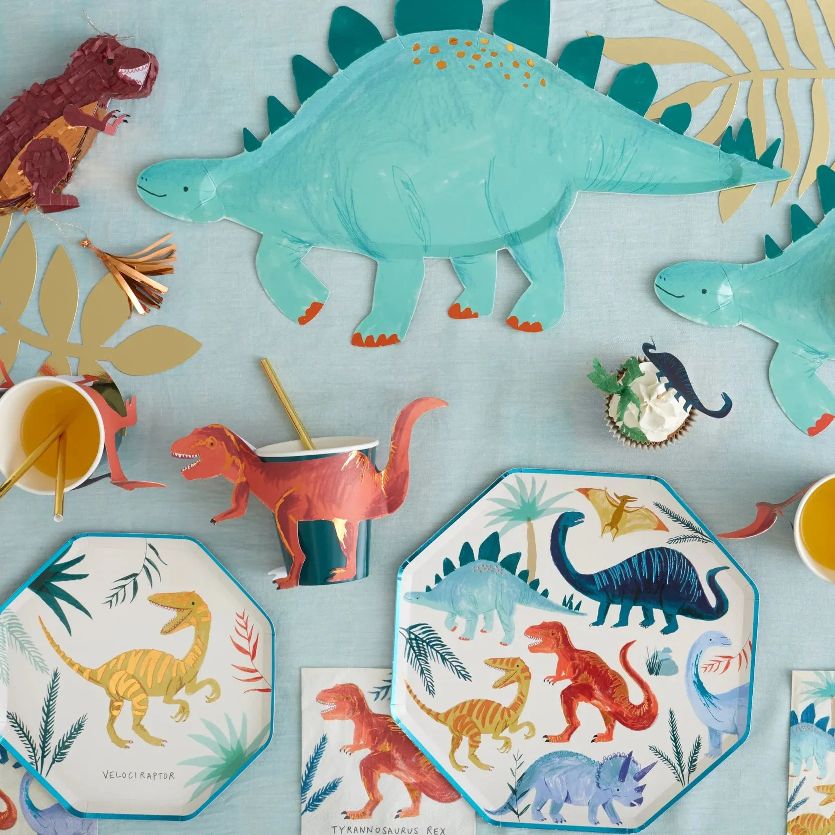 T-Rex Party Cups, Set of 8 Hot or Cold Paper Cups and 8 T-Rex Sleeves, Perfect for a Dinosaur-Themed Party!
