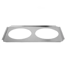 Thunder Group SLPHAP088 20-7/8" x 12-7/8" Stainless Steel Two 8-1/2" Hole Adaptor Plate