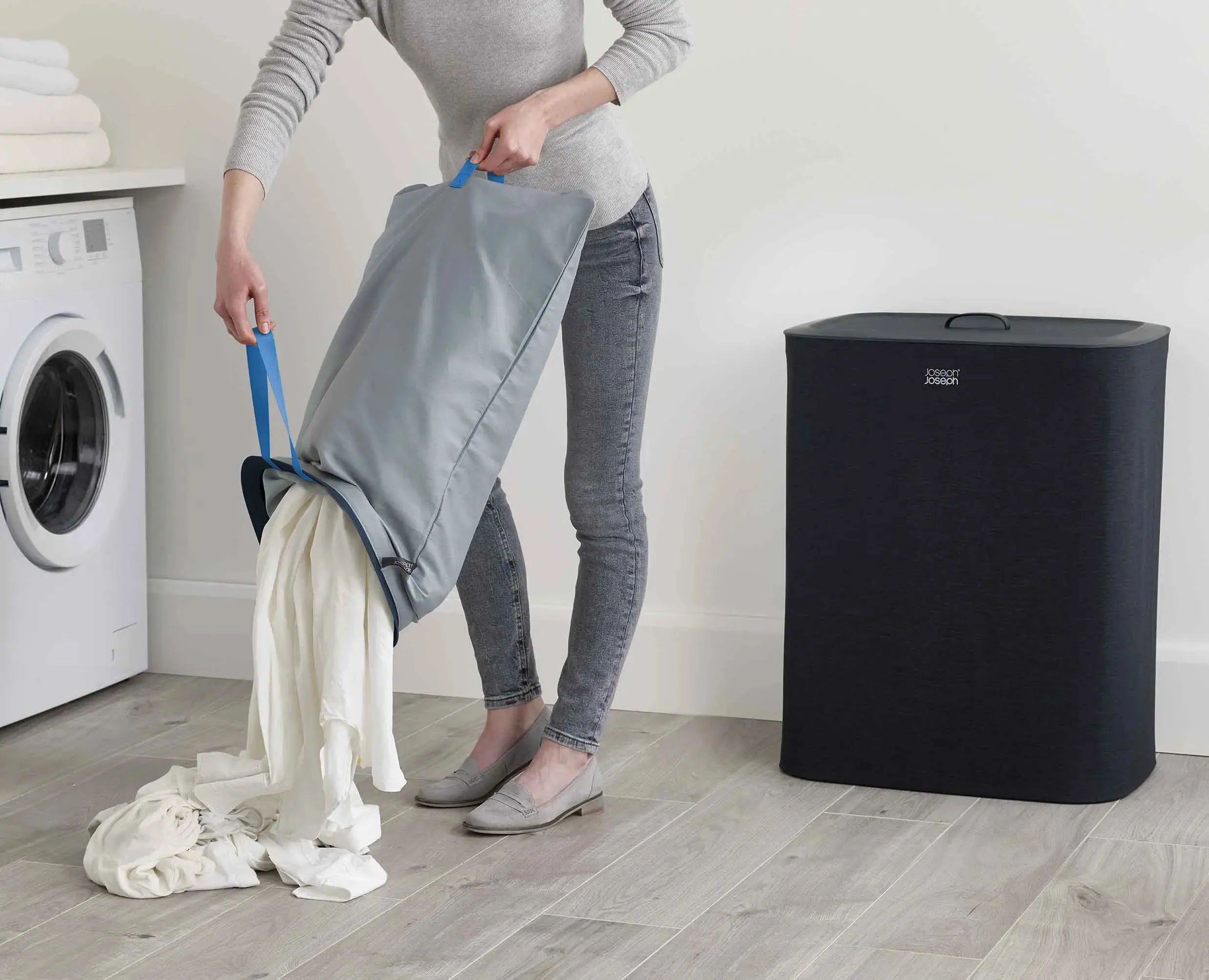 Tota 90L Black Laundry Separation Basket