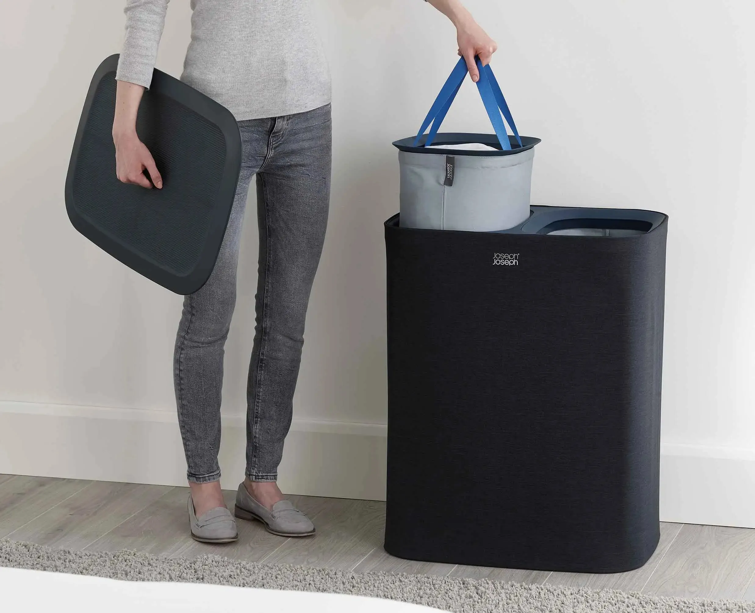 Tota 90L Black Laundry Separation Basket