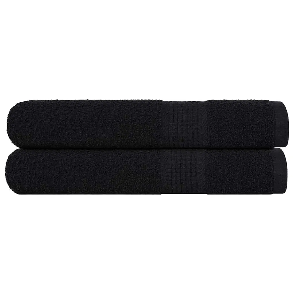 Towels 2 pcs Black 100x200 cm 360 gsm 100% Cotton