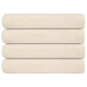 Towels 4 pcs Cream 100x200 cm 360 gsm 100% Cotton