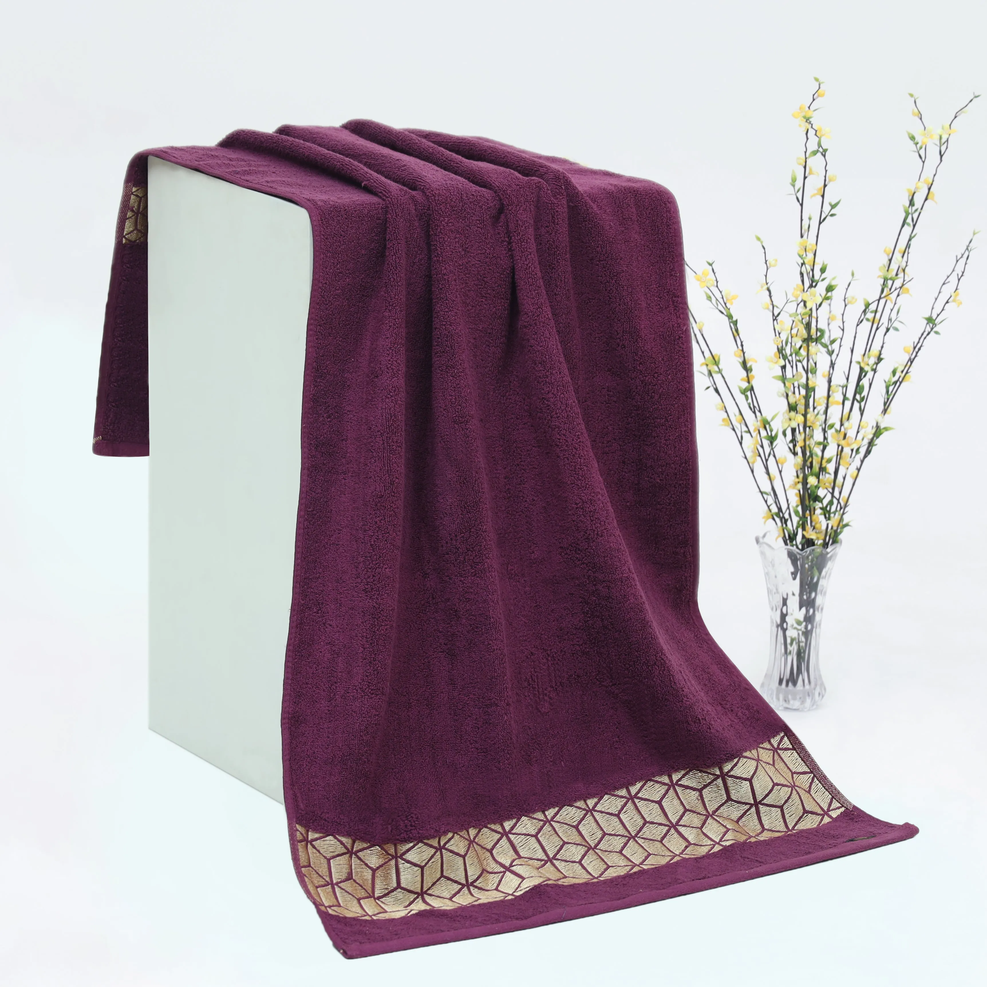 Ultra Premium Quality Soft Cotton Towel(Purple)