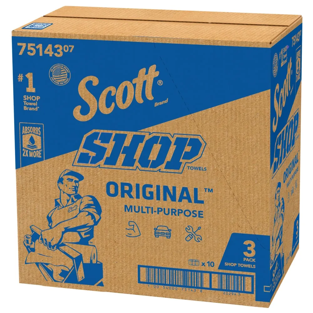 Wipers - Scott® Shop Towels Original™ (Case of 30 Rolls), 75143