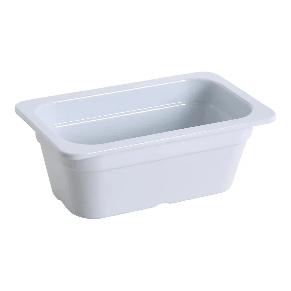 Yanco GN-611 10.43" Rectangular GN Pan 1/4, Melamine, White, 1.5L - Pack of 6
