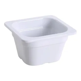 Yanco GN-707 6.93" Rectangular GN Pan 1/6, Melamine, White, 0.9L - Pack of 6