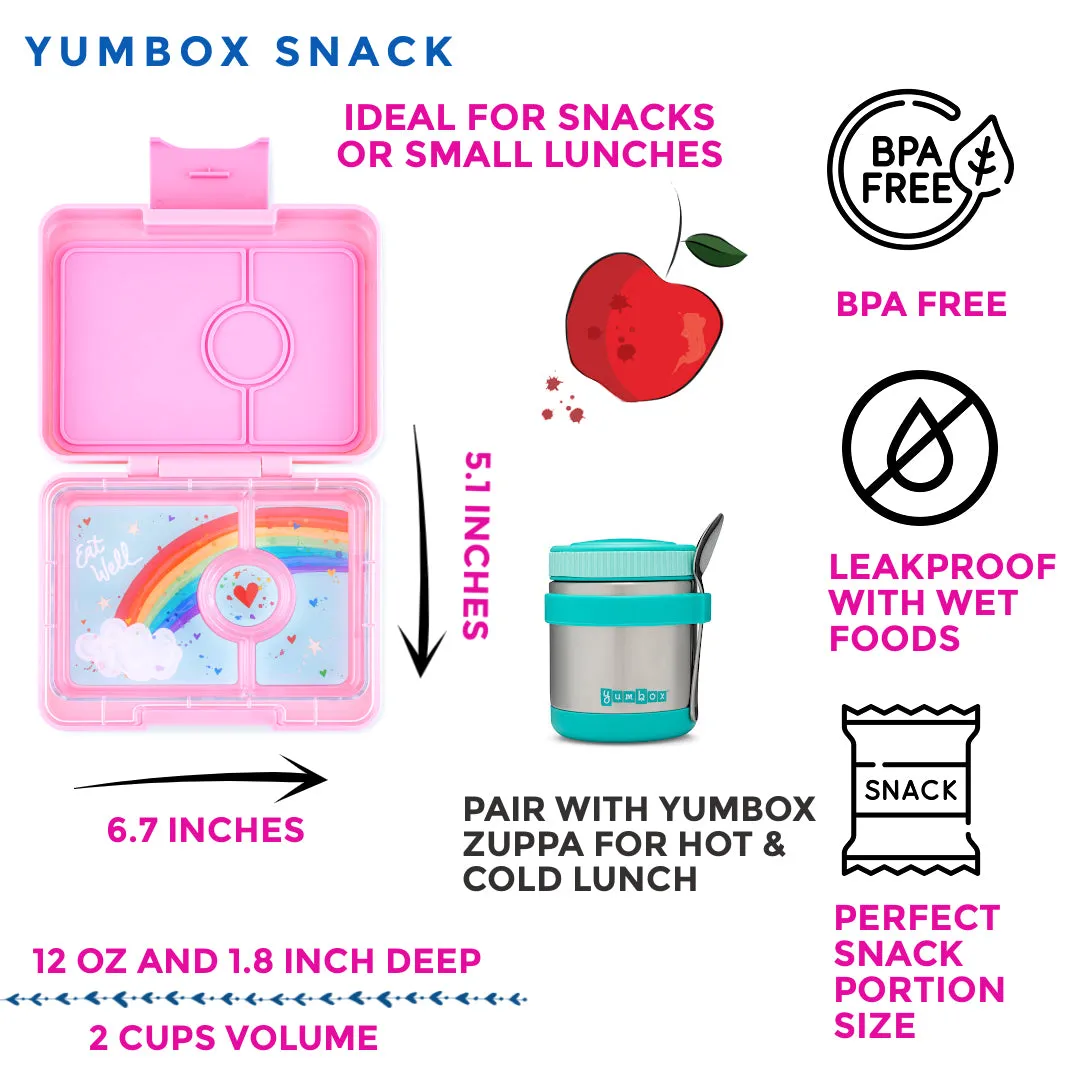 Yumbox Mini Snack - 3 Compartment Lunch Box - Fifi Pink Rainbow