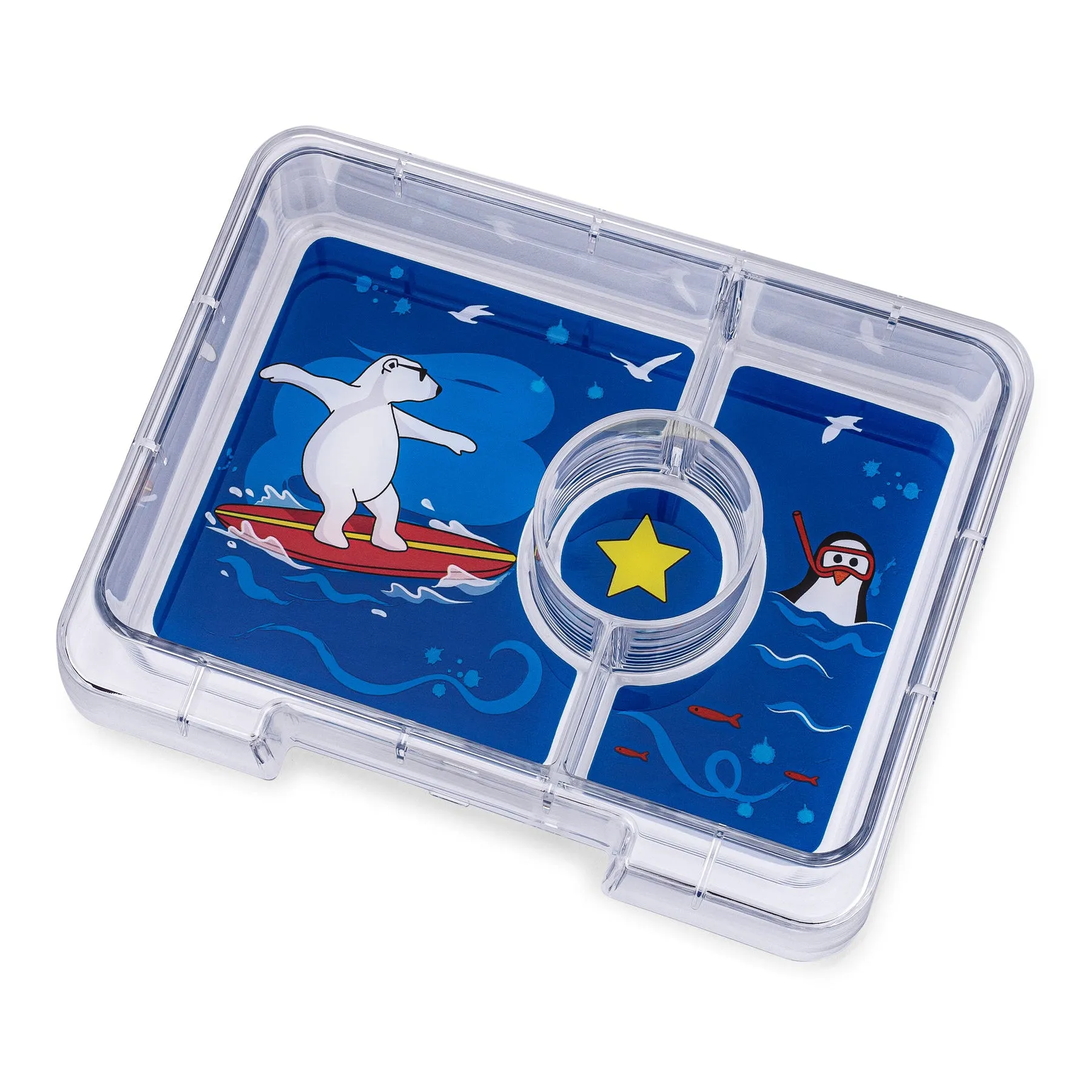 Yumbox Mini Snack - 3 Compartment Lunch Box - Surf Blue Polar Bear