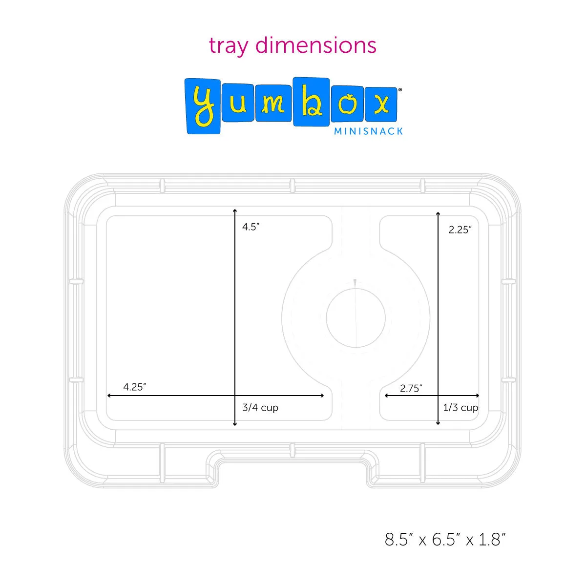 Yumbox Mini Snack Ciel Blue 3-Compartment Lunch Box
