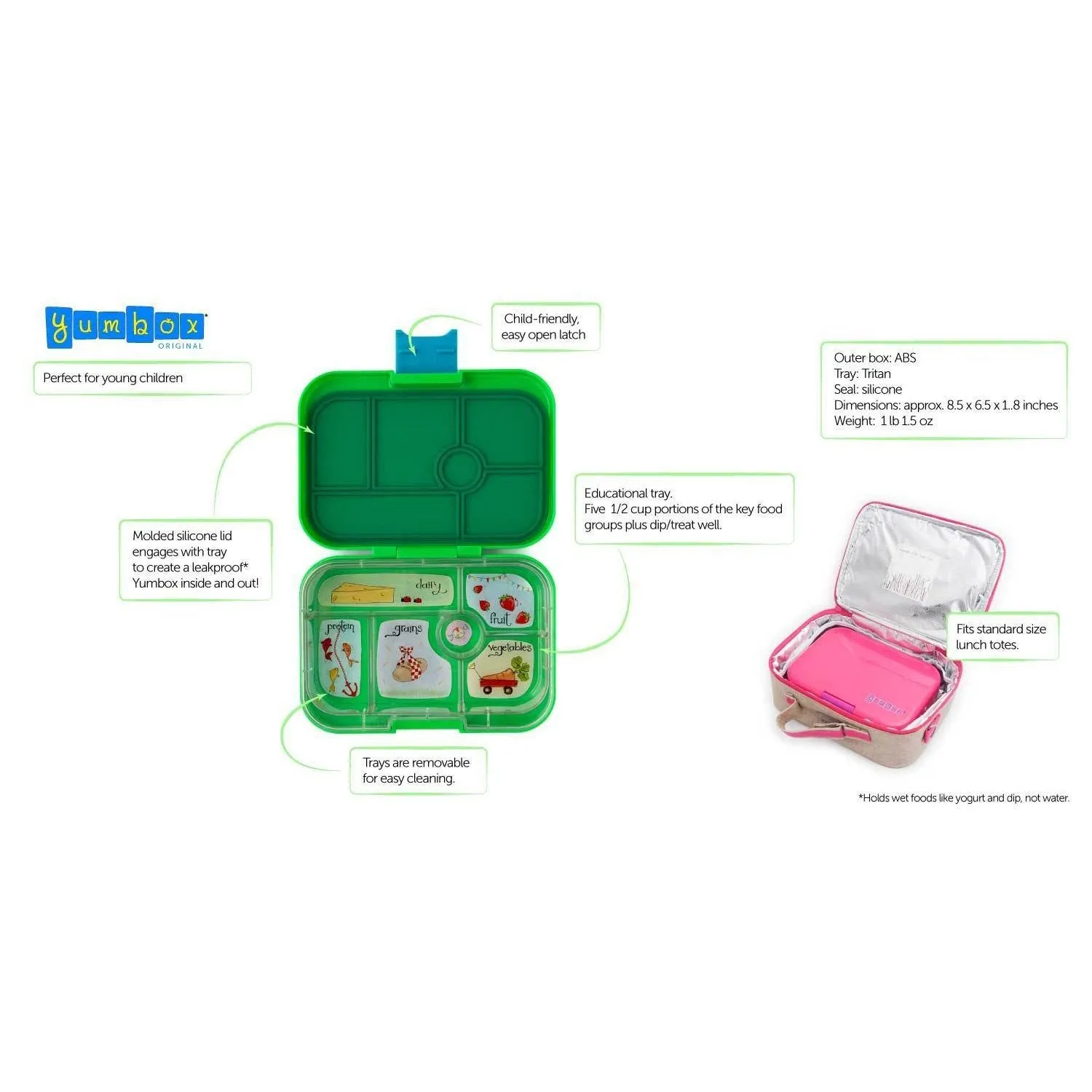 Yumbox Original Power Pink 6 Compartment Lunch Box