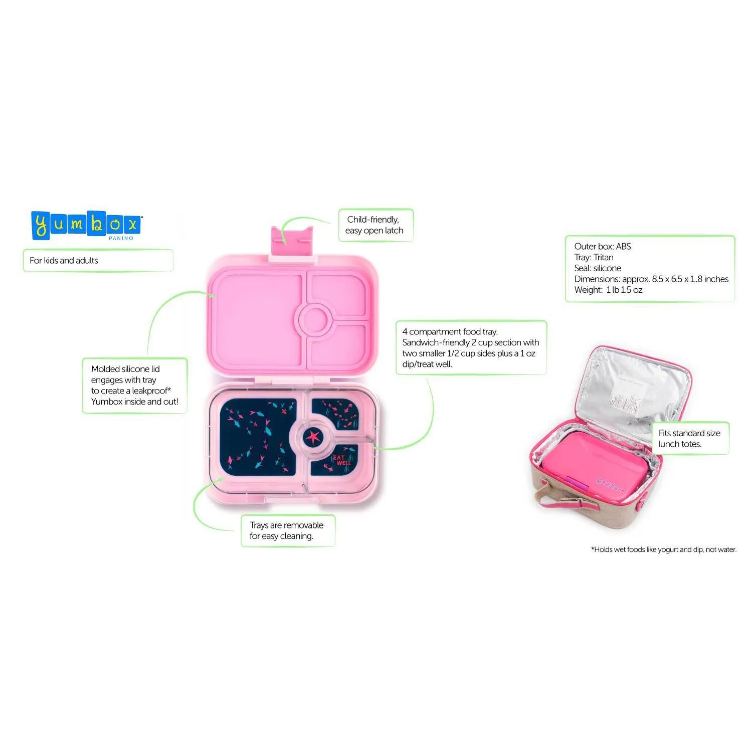 Yumbox Panino Lila Purple 4 Compartment Lunch Box