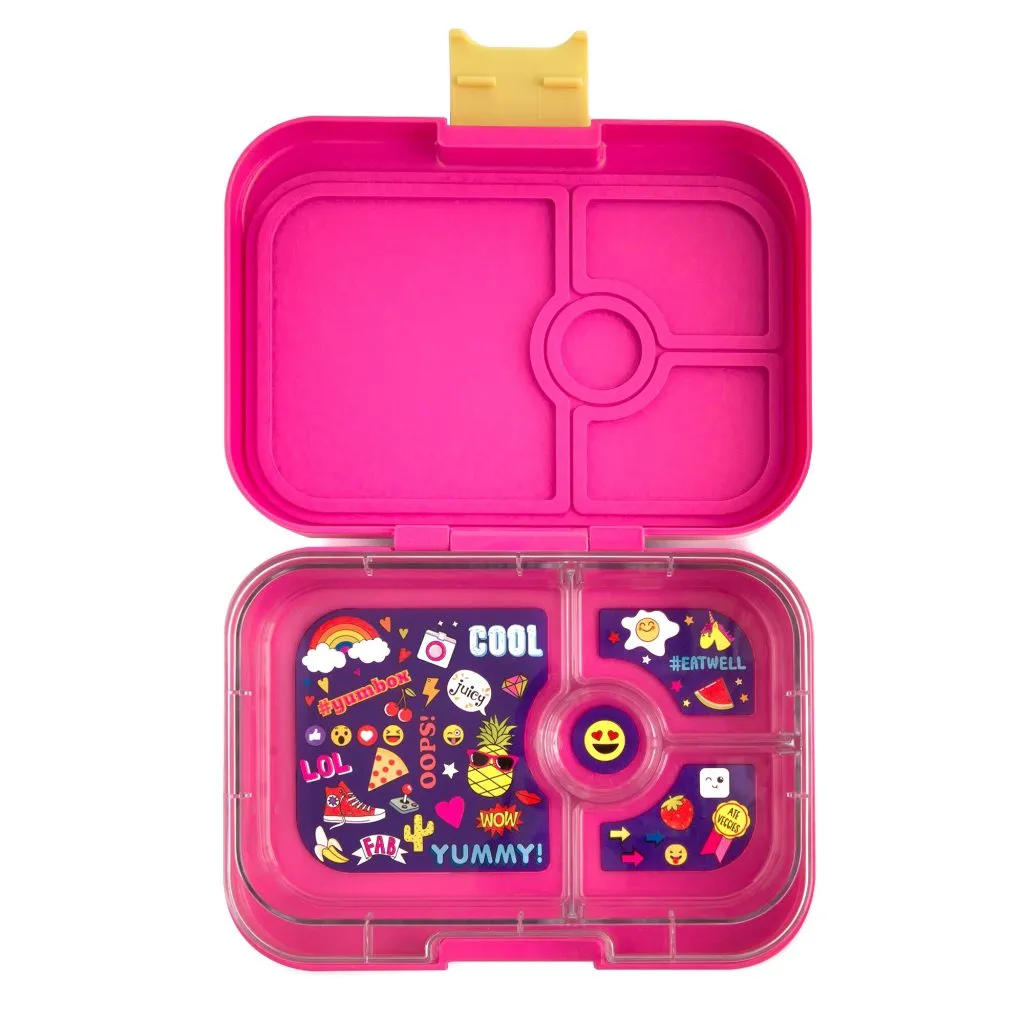Yumbox Panino with Emoji Tray Kawaii Pink 4-Compartment Lunch Box